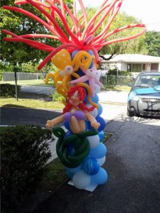 Under The Sea Anemone Column with Mermaid