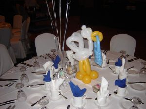 It's a boy balloon swan centerpieces