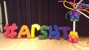 Balloon hashtag Plus Arsht balloon garland letters for arsht pride event