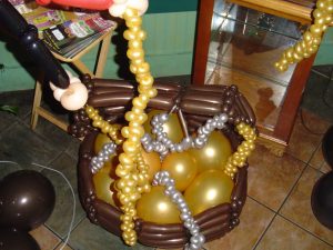 Balloon treasure chest at Chevy's in Miami