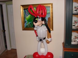 Baseball Goofy Parody balloon centerpiece one