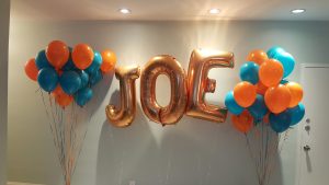 Giant letter balloon decor delivery