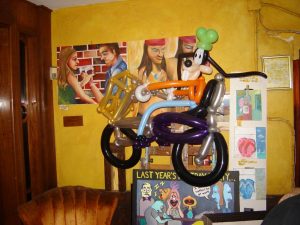 Goofy on a bike parody