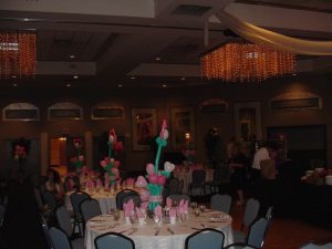 Heart flower balloon centerpieces