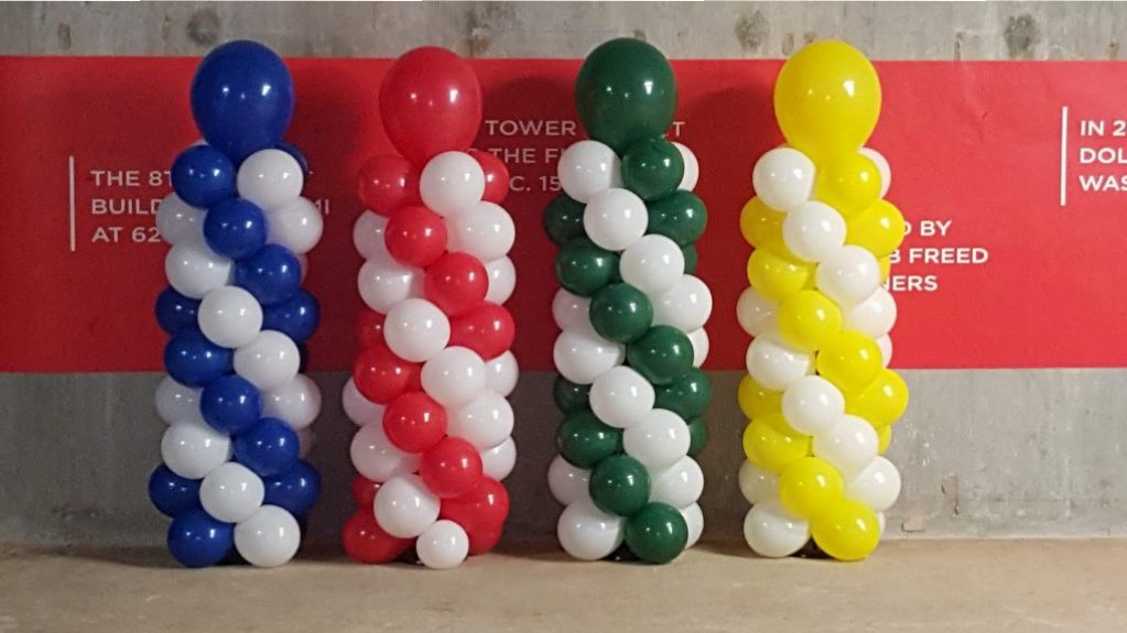 Mini balloon columns for City National Bank event