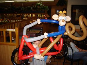 Monkey on a bicycle balloon