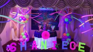 Neon funky balloon columns one