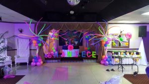 Neon funky balloon columns twoq