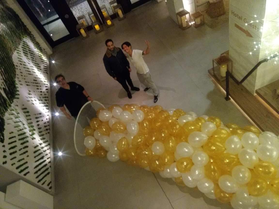 New Years Balloon drop construction at the W hotel part one
