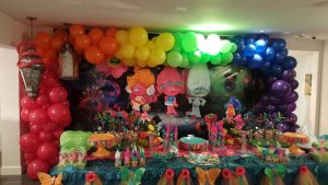 Organic Balloon arch for Trolls themed party
