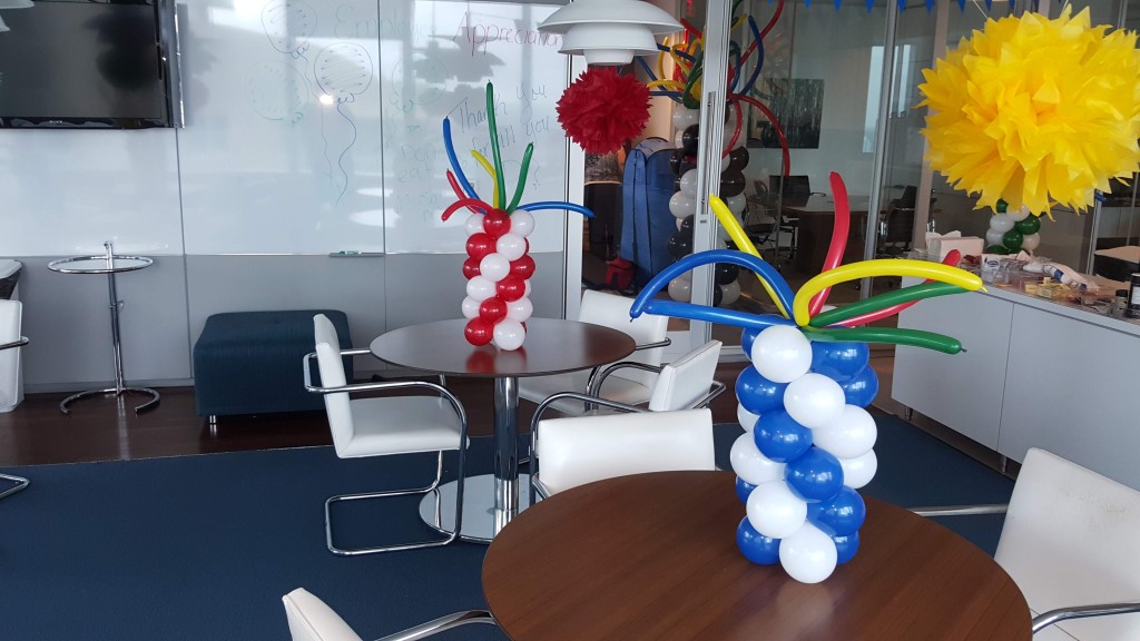Sea Anemone styled centerpieces for City National Bank event