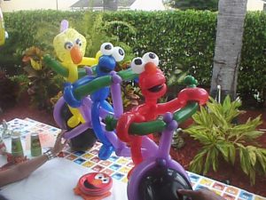 Sesame street balloon character parodies riding a bike together number two