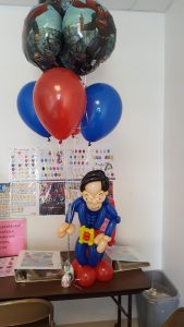 Superman parody balloon bouquet
