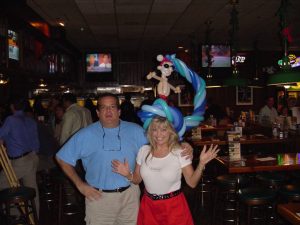 Surfing Santa balloon hat