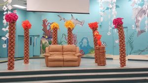 The Lorax balloon parody backdrop