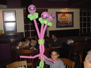 Three headed alien balloon