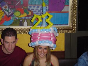 Twenty Third birthday balloon cake hat