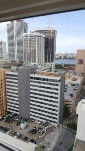 View of Downtown Miami during the City National Bank Balloon Build