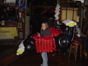 Wearable Race car balloon costume